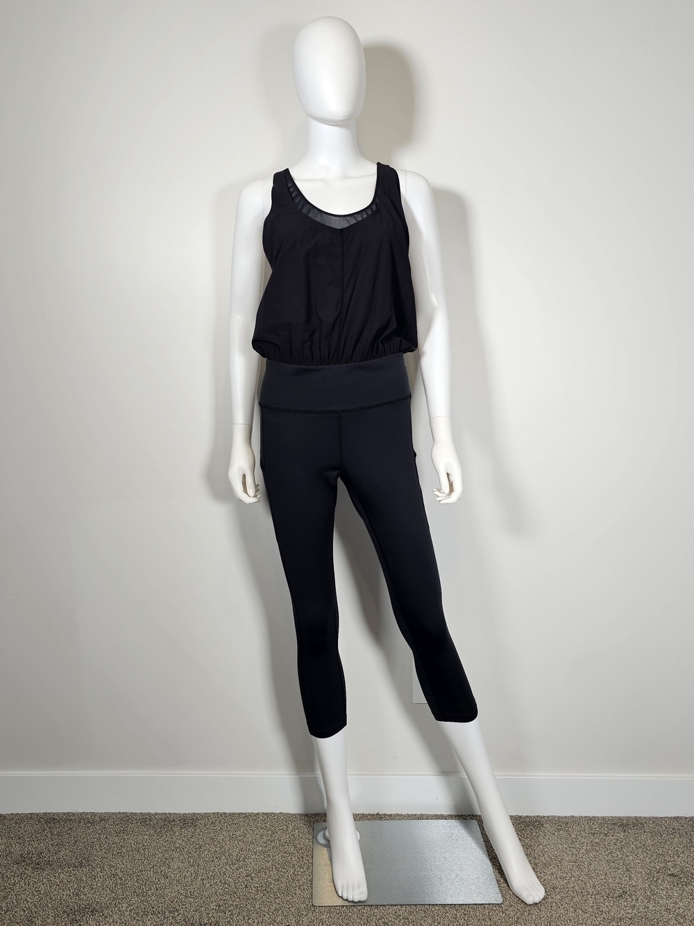 Free People Movement Sleeveless Black Tight Body Suit Sz M